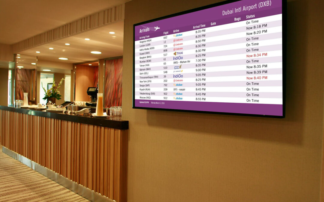 Why your Airport Hotel or Restaurant should have a Flight Arrival and Departure Screen.
