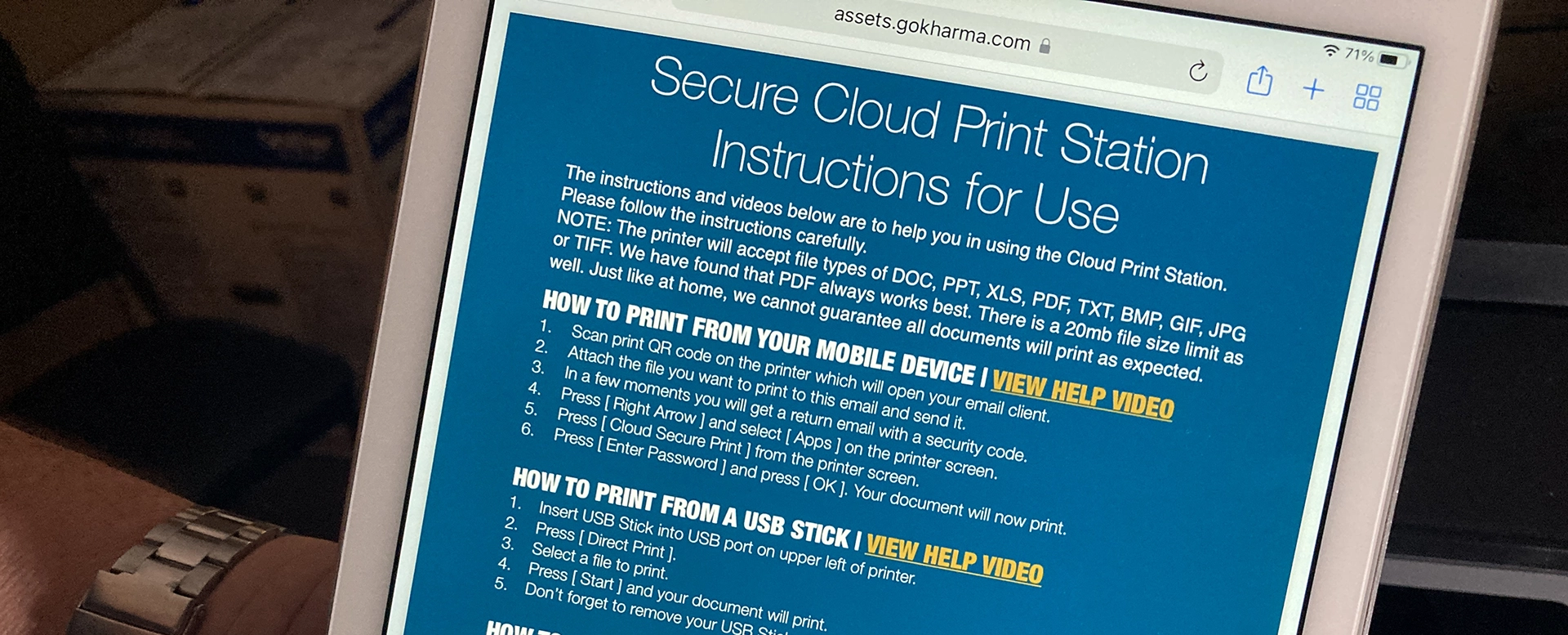 Print Video Help for Cloud Printing